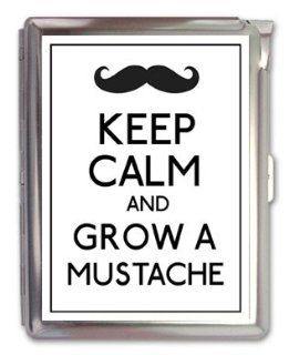 Keep Calm and Grow a Mustache Cigarette Case Lighter or Wallet Business Card Holder: Everything Else