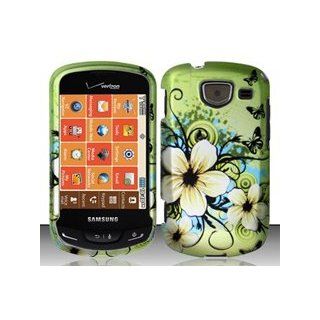 Samsung Brightside U380 (Verizon) Hawaiian Flowers Design Hard Case Snap On Protector Cover + Free Opening Tool + Free Animal Rubber Bands Bracelets Cell Phones & Accessories