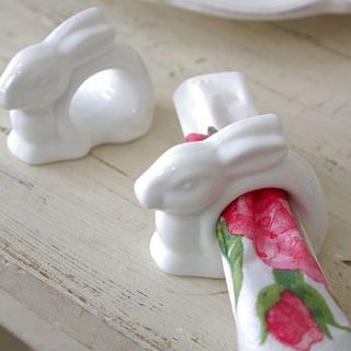 white rabbit napkin holder by ella james