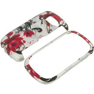 Red Flower Design Crystal Hard Skin Case Cover for LG Octane VN530: Cell Phones & Accessories