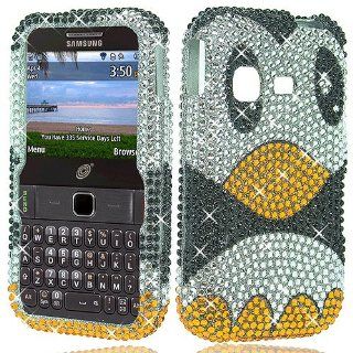 Black Silver Penguin Bling Gem Jeweled Crystal Cover Case for Samsung SGH S390G: Cell Phones & Accessories