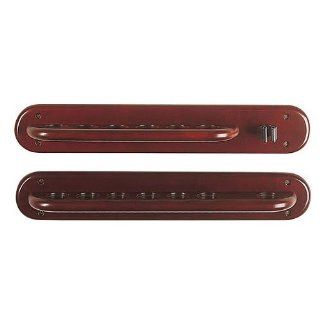 6 Cue Two Piece Wall Mounted Pool Cue Rack with Bridge Clip : Billiard Cue Racks : Sports & Outdoors