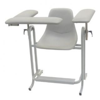 TK Manufacturing Blood Drawing (Phlebotomy) Chair, 24" Contoured Seat Height, Upholstered Flip Up Arms Dove Grey: Industrial & Scientific