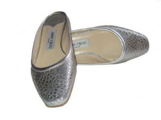 Jimmy Choo Shoes Maya Flats Silver Leather Slides  OnlyModa, 35.5: Shoes