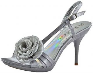 Blossom Studio 66 Silver Satin Women Dress Sandals: Shoes