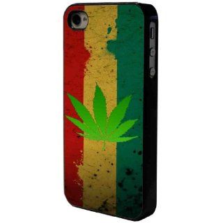 Black Frame Jamaica Big Weed Rusta Design iphone 4 4S Case/Back cover Metal and Hard case: Cell Phones & Accessories