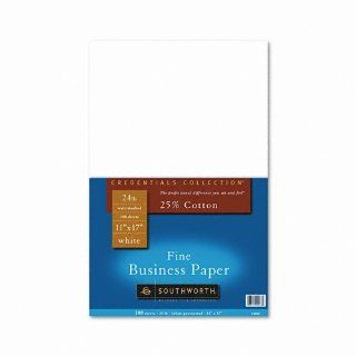 Southworth Credentials Fine Business Paper, 24#, 11 x 17 Inches, White, 100 Sheets per Pack (P404H) : Printer And Copier Paper : Office Products