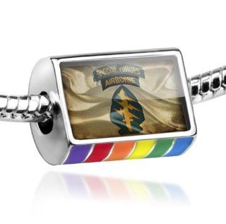 Neonblond Bead Rainbow United States Army Special Forces Flag   Fits Pandora charm Bracelet: NEONBLOND Jewelry & Accessories: Jewelry