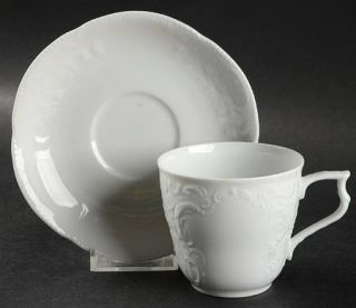 Rosenthal   Continental Sanssouci White Flat Cup & Saucer Set, Fine China Dinner
