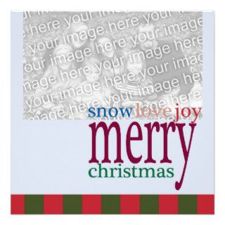 Christmas Holiday Flat Photo Card Custom Invites