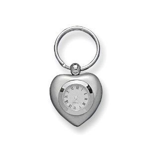 Nickel plated Heart Shaped Clock Key Ring: Jewelry