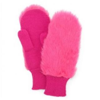 JCP Womens Fuzzy Hot Pink Faux Fur Mittens Neon at  Womens Clothing store