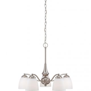 Nuvo Patton 5 light Brushed Nickel Chandelier