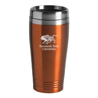 Savannah State University   16 ounce Travel Mug Tumbler   Orange: Sports & Outdoors