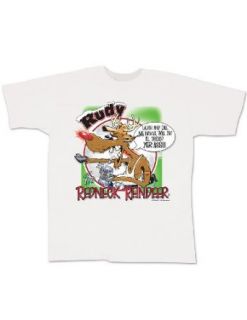 Rudy Redneck Reindeer Call Me Names Can of WoopAss T Shirt Clothing
