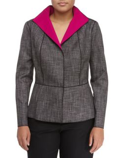 Amanda Wing Collar Jacket, Black/Multi, Womens