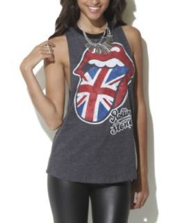 Wet Seal Women's Rolling Stones Flag Tank XL Charcoal at  Womens Clothing store