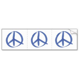 Blue Peace Sign Bumper Stickers