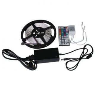 Generic 5M(16.4 Ft) RGB Color Changing Kit with Non Waterproof Flexible 3528SMD LED Light Strip Kit,44 Key Remote Controller and UK Plug 12V 5A Power Supply Adapter: Home Improvement