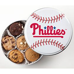 Mrs. Fields Philadelphia Phillies 18 Nibbler Cookies Tin