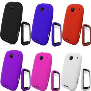 iNcido Brand Motorola Bravo MB520 Combo Black + Dark Blue + Hot Pink + Purple + Red + White Silicon Skin Case Faceplate Cover for Motorola Bravo MB520: Cell Phones & Accessories
