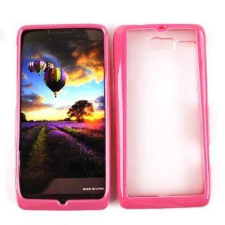 Motorola Droid RAZR M XT907 Pink Clear Case Cover Protector Skin Faceplate Hard: Cell Phones & Accessories