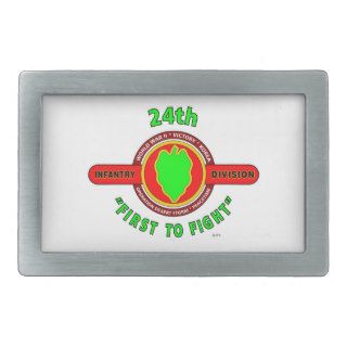 24TH INFANTRY DIVISION "FIRST TO FIGHT" PRODUCTS RECTANGULAR BELT BUCKLE