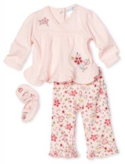 Vitamins Baby girls Newborn Heart and Flowers 2 Piece Pant Set and Shoe, Pink, 3 Months: Infant And Toddler Clothing Sets: Clothing