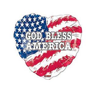 "God Bless America" Heart American Flag 18" Balloon Mylar: Health & Personal Care