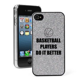 Silver Apple iPhone 4 4S 4G Glitter Bling Hard Case Cover G759 Basketball Players Do It Better: Cell Phones & Accessories