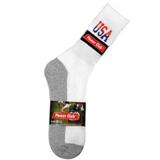 Mens 1 Pair Crew Sports Socks Grey Bottom Heel & Toe with USA Logo, Size 09   11 inch Clothing