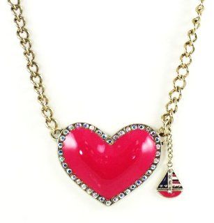 Betsey Johnson Jewelry IVY LEAGUE Large Heart Chain Necklace New 2013: Bracelets: Jewelry