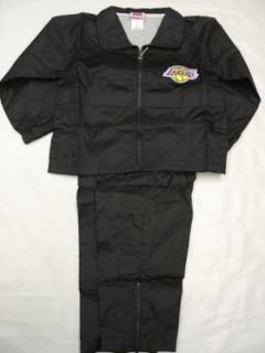 Los Angeles Lakers Youth / Kids 2 pc black Wind Suit jacket and pants: Clothing