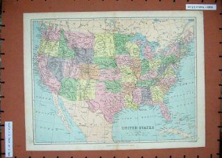 Antique Maps 1875 United States America Florida Mexico   Prints