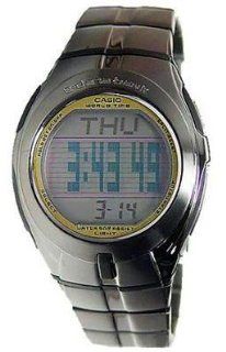 Casio #EDB110F 8V Men's Gunmetal Stainless Steel Duplex LCD World Time e Databank Watch Watches