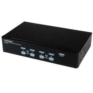 StarTech 4 Port Rack Mountable USB KVM Switch with Audio & USB 2.0 Hub (SV431USBAE) Electronics