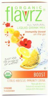 Flavrz Drink Mix Organic Citrus Hibiscus Immunity Drink, 5 Count Single Serve Foil Packets (Pack of 6) : Grocery & Gourmet Food