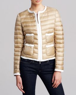 Moncler Short Laque Puffer Jacket, Royal