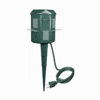 Westinghouse Outdoor 6 Outlet Ground Stake with Programmable & Photocell Timers   Power Strips And Multi Outlets  