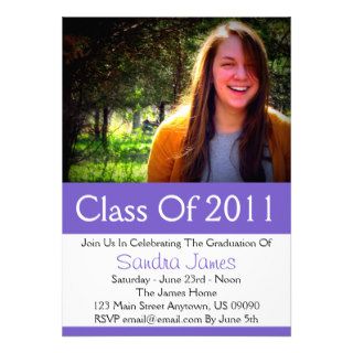 Class Of 2011 Invitation (Purple Thick Stripe)
