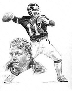 Phil Simms New York Giants 16x20 Lithograph : Lithographic Prints : Sports & Outdoors