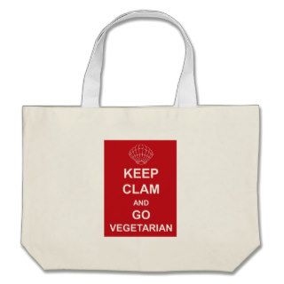 KEEP CLAM AND GO VEGETARIAN CANVAS BAG
