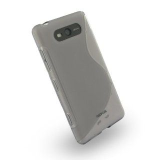 Nokia Lumia820 Soft Plastic Case (Grey S Shape pattern) by SpringFields: Electronics