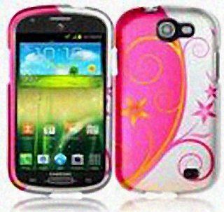 Blue Yellow Flower Swirl Hard Cover Case for Samsung Galaxy Express SGH I437: Cell Phones & Accessories