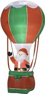 12' Tall x 6' Wide Airblown Santa in Hot Air Balloon Christmas Inflatable   Christmas Decor