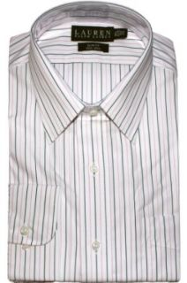 Lauren Ralph Lauren Slim Fit Bennett Striped Non Iron Dress Shirt (17" Neck 34/35, White/Pink/Black) at  Mens Clothing store