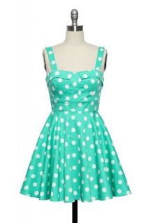 Ixia Women's 50s Style Retro Polka Dot Mint Rockabilly Swing Dress (Large) at  Womens Clothing store