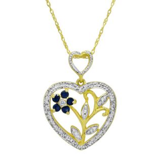 floral heart pendant in sterling silver with 14k gold plate orig $ 49