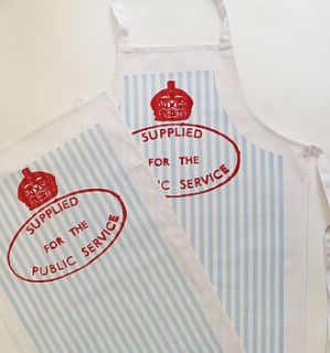 supplied for the public apron and tea towel set by gina pierce design