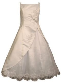 Bonnie Jean Girls 7 16 Sleeveless Communion Dress, White, 7 Clothing